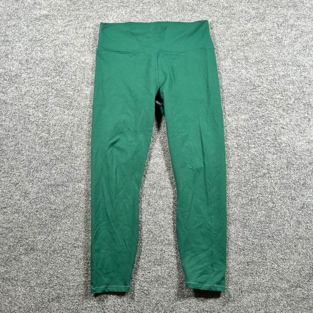Fabletics Leggings Womens Size L Green Lace Up Back High Waisted Athletic Yoga